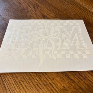 Elegant White “Mini” DTF Transfer